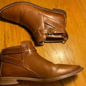 Madewell Hollis Saddle Brown Leather Ankle Booties